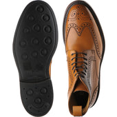 Barker Calder mens rubber-soled brogue boots in cedar calf