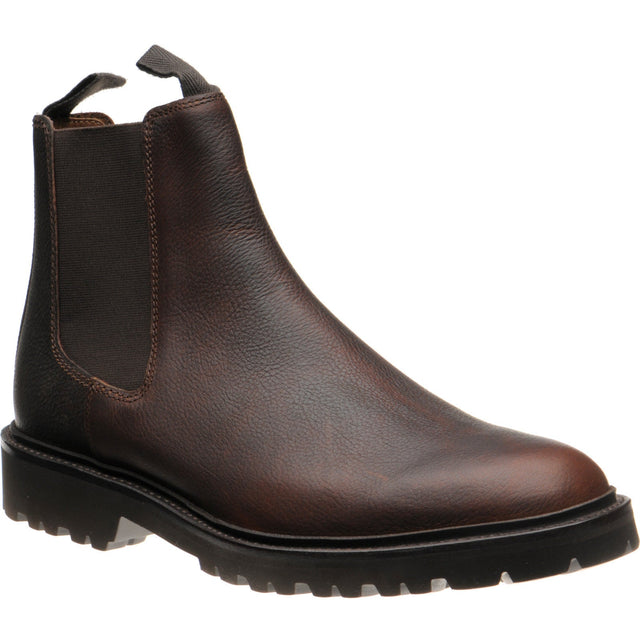 Barker Camborne mens rubber-soled Chelsea boots in brown grain