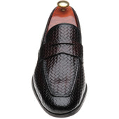 Barker Capri mens rubber-soled loafers in brown weave calf