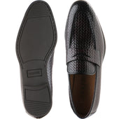 Barker Capri mens rubber-soled loafers in brown weave calf