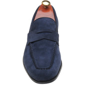 Barker Capri mens rubber-soled loafers in navy suede