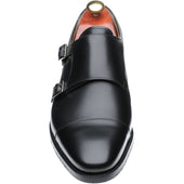Barker Edison mens hybrid-soled double monk shoes in black calf