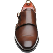 Barker Edison mens hybrid-soled double monk shoes in walnut calf