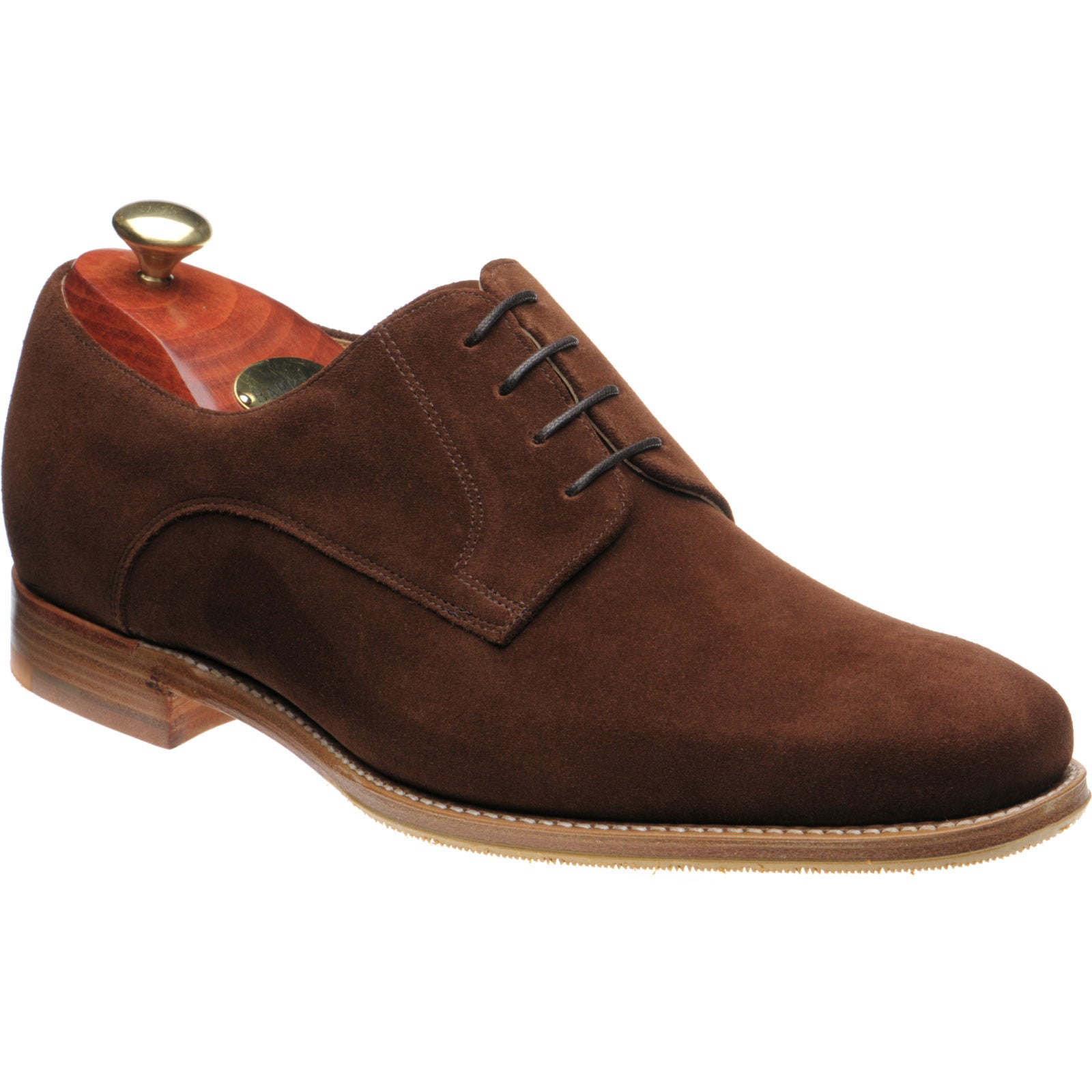 Barker Ellon mens hybrid-soled Derby shoes in polo suede
