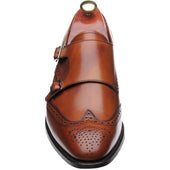 Barker Fleet mens double monk shoes in antique rosewood calf