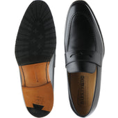 Barker Gates mens hybrid-soled loafers in black calf