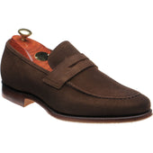 Barker Gates mens hybrid-soled loafers in castagnia suede