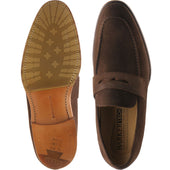 Barker Gates mens hybrid-soled loafers in castagnia suede