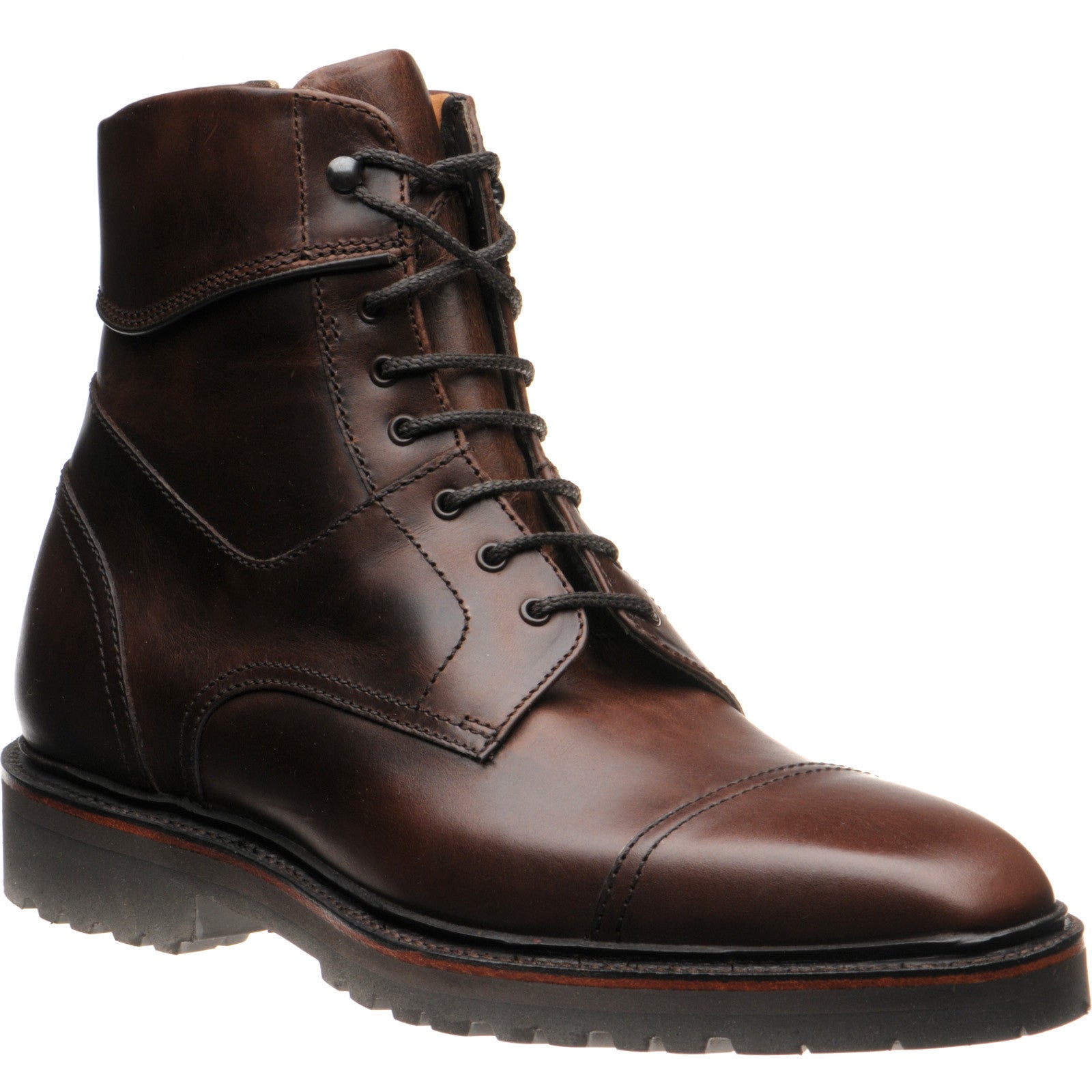 Barker Hawes mens rubber-soled boots in brown pull up