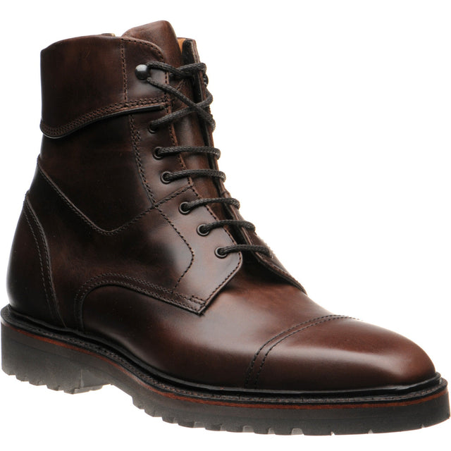 Barker Hawes mens rubber-soled boots in brown pull up