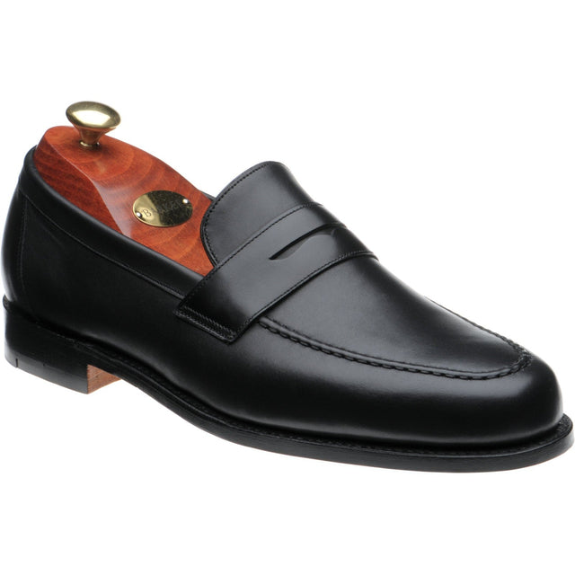 Barker Jevington mens loafers in black calf