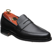 Barker Jevington (Rubber) mens rubber-soled loafers in black grain calf