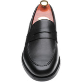 Barker Jevington (Rubber) mens rubber-soled loafers in black grain calf