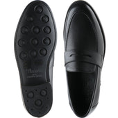 Barker Jevington (Rubber) mens rubber-soled loafers in black grain calf