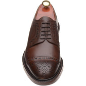 Barker Keswick mens rubber-soled semi-brogues in chocolate grain
