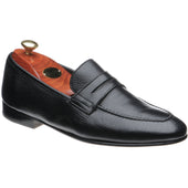 Barker Ledley mens loafers in black deerskin