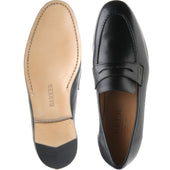 Barker Ledley mens loafers in black deerskin