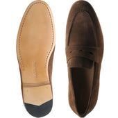 Barker Ledley mens loafers in castagnia suede