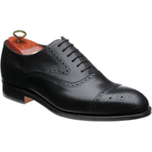 Barker Lerwick mens semi-brogues in black calf