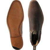 Barker Mansfield mens Chelsea boots in brown waxy suede