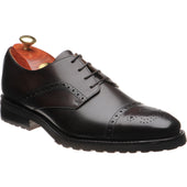 Barker Margate mens rubber-soled semi-brogues in chestnut calf