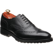 Barker Marston mens rubber-soled brogues in black calf