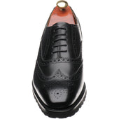 Barker Marston mens rubber-soled brogues in black calf