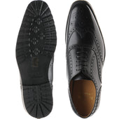 Barker Marston mens rubber-soled brogues in black calf