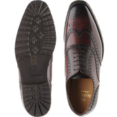 Barker Marston mens rubber-soled brogues in burgundy calf