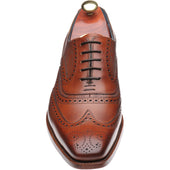 Barker McClean mens brogues in rosewood calf and paisley laser