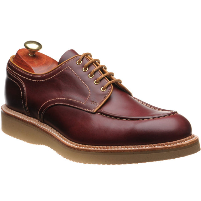 Barker Michigan mens rubber-soled Derby shoes in burgundy waxy calf