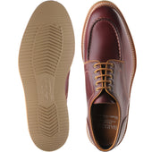 Barker Michigan mens rubber-soled Derby shoes in burgundy waxy calf