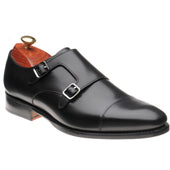 Barker Middlewich mens monk shoes in black calf