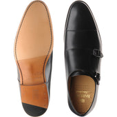 Barker Middlewich mens monk shoes in black calf