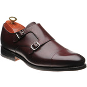 Barker Middlewich mens monk shoes in burgundy calf