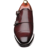Barker Middlewich mens monk shoes in burgundy calf