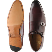 Barker Middlewich mens monk shoes in burgundy calf