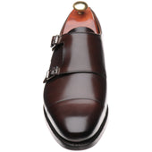 Barker Middlewich mens monk shoes in chestnut calf