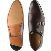 Barker Middlewich mens monk shoes in chestnut calf