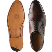 Barker Mirfield mens semi-brogues in dark walnut calf