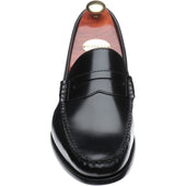 Barker Newington mens loafers in black hi-shine