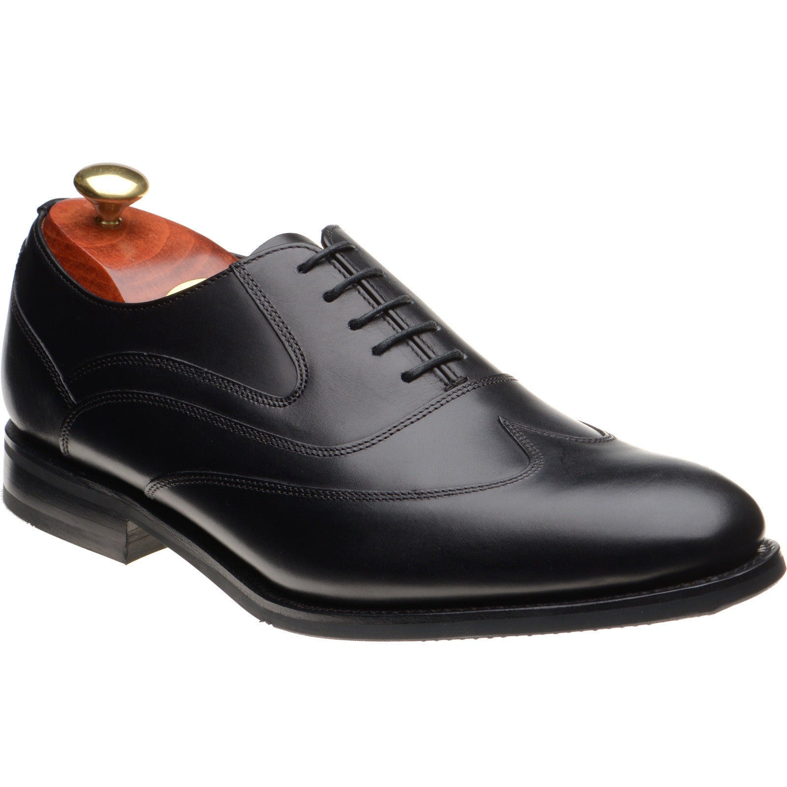 Barker Oldbury mens rubber-soled brogues in black calf