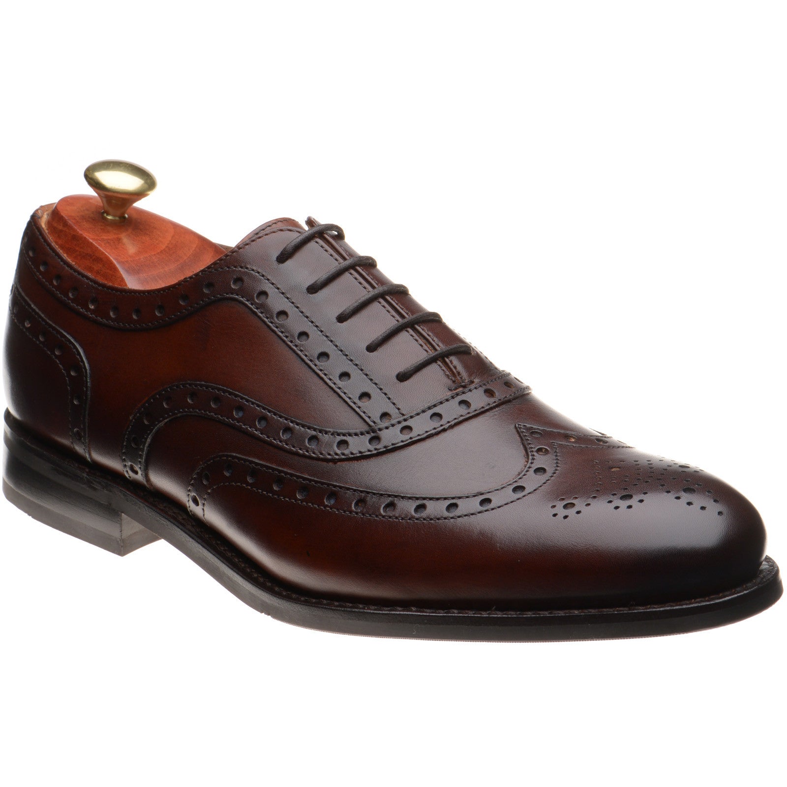 Barker Ossett mens rubber-soled brogues in walnut calf