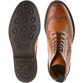 Barker Pennine mens rubber-soled brogue boots in cedar calf