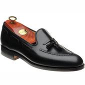 Barker Pevensey mens tasselled loafers in black calf