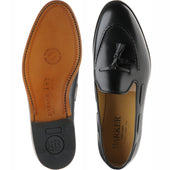 Barker Pevensey mens tasselled loafers in black calf