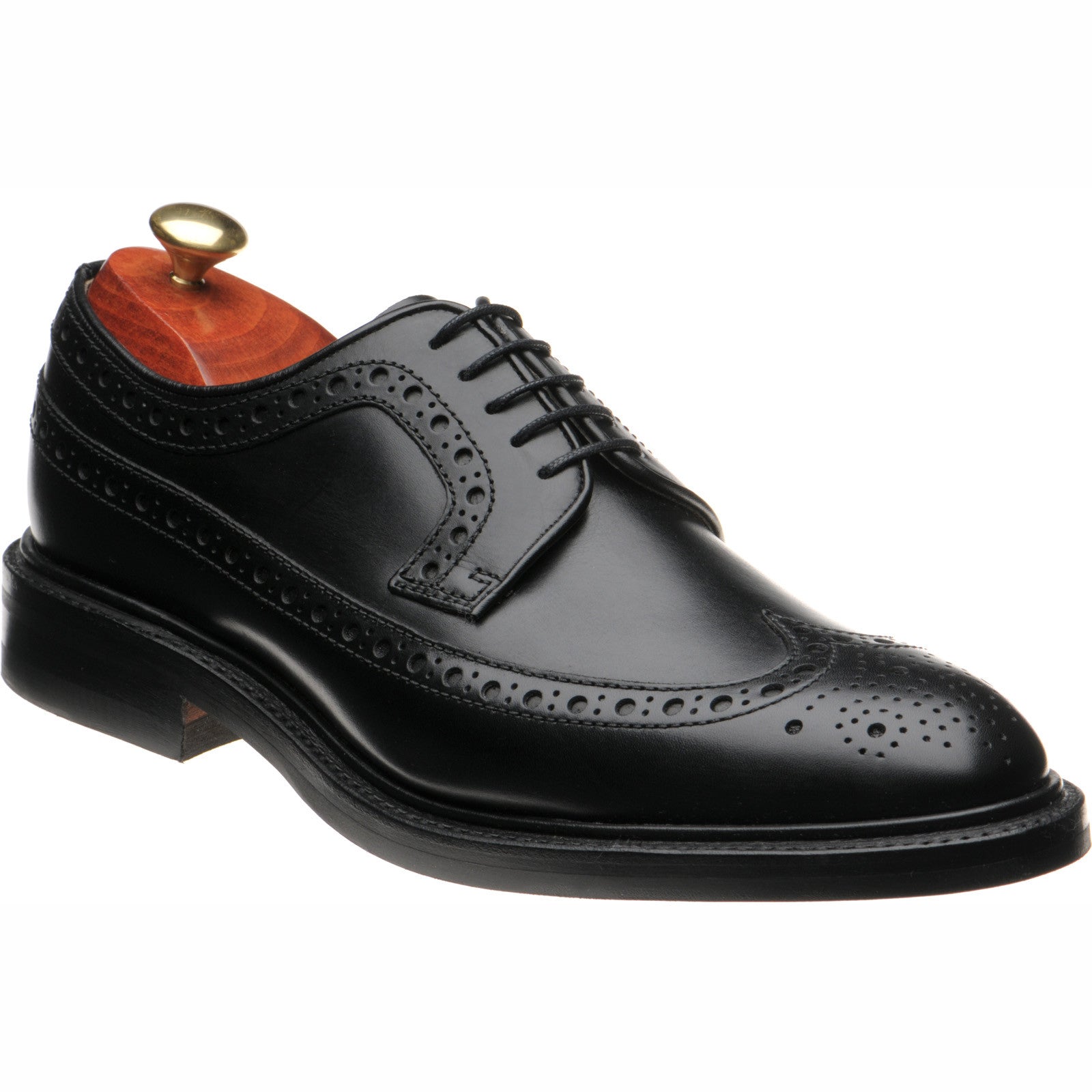 Barker Pickering mens rubber-soled brogues in black calf