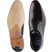 Barker Rutherford mens Derby shoes in burgundy hi-shine
