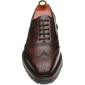 Barker Sedburgh mens rubber-soled brogues in dark brown calf