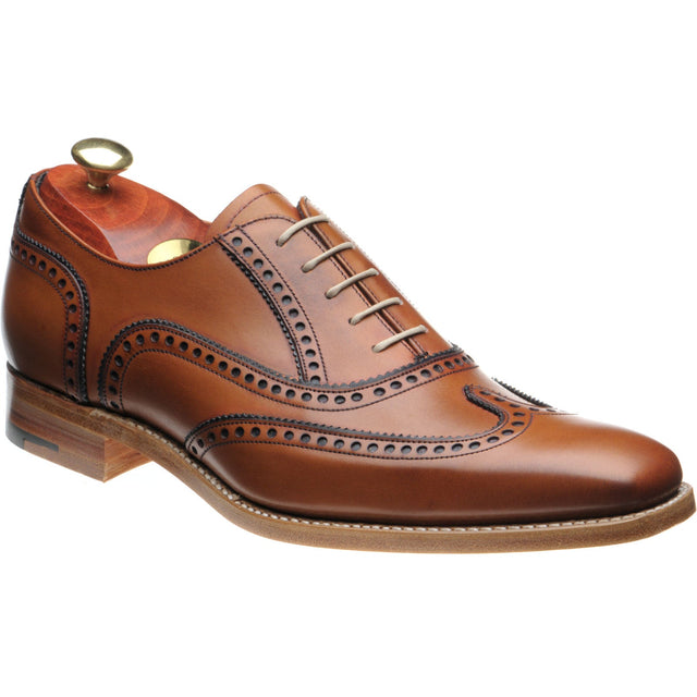 Barker Spencer mens brogues in rosewood calf and navy calf